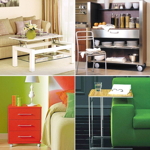 Ưu tiên lựa chọn đồ nội thất đa chức năng, có không gian lưu trữ đồ đạc, màu sắc, họa tiết đơn giản