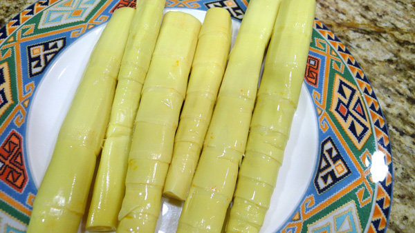 Măng đắng có thể chế biến theo nhiều cách: xào mẻ, hầm (hoặc nấu canh) xương, luộc và nhất là với những người sành món này thì thường phải nướng; măng nướng thơm bùi chấm muối – thứ muối tinh được nghiền kỹ với trái ớt hái từ trong các cánh rừng. Món này mới ăn lần đầu cảm giác đắng không chịu được, nhưng càng nhai kĩ, vị đắng sẽ mất dần, thay vào đó, nếu nhẩn nha nhai là vị thoang thoảng ngọt, nhè nhẹ cay, rất lạ. Măng đắng có hầu như quanh năm, nhưng nhiều nhất là mùa mưa. Măng đắng có thể chế biến theo nhiều cách: xào mẻ, hầm (hoặc nấu canh) xương, luộc và nhất là với những người sành món này thì thường phải nướng; măng nướng thơm bùi chấm muối – thứ muối tinh được nghiền kỹ với trái ớt hái từ trong các cánh rừng. Món này mới ăn lần đầu cảm giác đắng không chịu được, nhưng càng nhai kĩ, vị đắng sẽ mất dần, thay vào đó, nếu nhẩn nha nhai là vị thoang thoảng ngọt, nhè nhẹ cay, rất lạ. Măng đắng có hầu như quanh năm, nhưng nhiều nhất là mùa mưa.