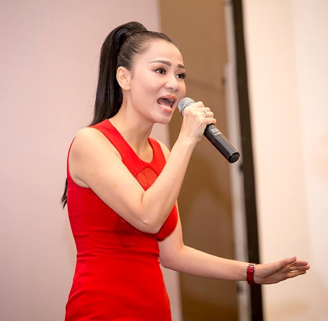 Thu Minh trong buổi họp báo sáng 29/7 tại Hà Nội. Ảnh: HBN Thu Minh trong buổi họp báo sáng 29/7 tại Hà Nội. Ảnh: HBN