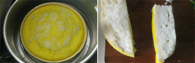 Khi thấy bề mặt trứng đã chín và khô thì bạn lấy ra, để nguội và cắt nhỏ.