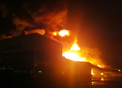 Cháy dữ dội ở công ty Sakata Inx thuộc khu công nghiệp VSIP Bình Dương