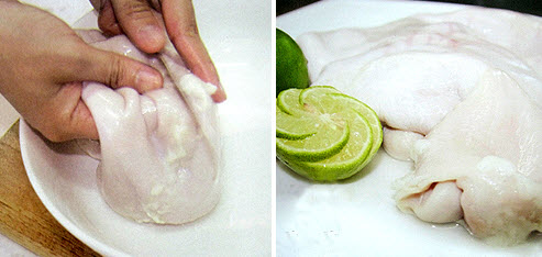Sử dụng chanh và bột mì là cách làm sạch bao tử heo dễ dàng