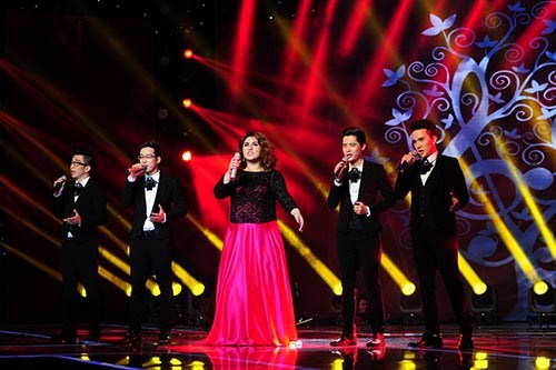 Tất cả các thí sinh The X-Factor - Nhân tố bí ẩn cùng bước lên sân khấu biểu diễn ca khúc Time To Say Goodbye và Tạm biệt 