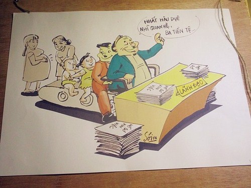 Độc đáo tranh biếm họa “Đâm mấy thằng gian bút chẳng tà”