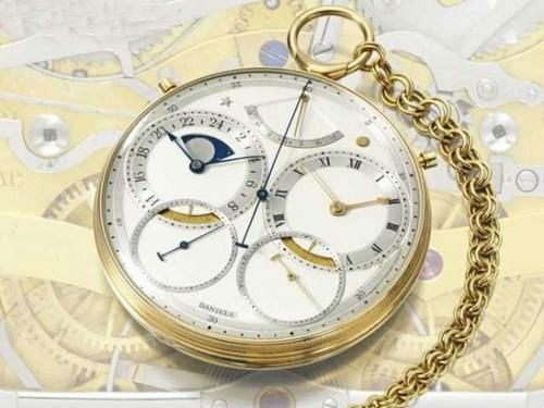 Cỗ máy thời gian bằng vàng 18k của George Daniel được bán với giá 2,1 triệu USD tại buổi đấu giá của Sotheby’s ở London, tháng 9/2012.