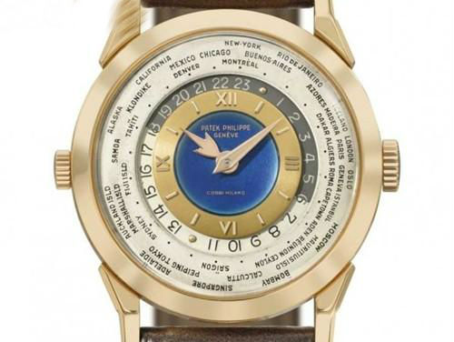 Đồng hồ đeo tay Patek Philippe vàng hồng 18k, với mặt đồng hồ tráng men xanh được sản xuất năm 1953 với giá 2,7 triệu USD.