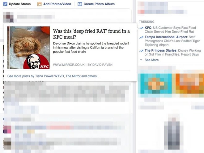 Câu chuyện ‘gà rán KFC thịt chuột’ lan truyền với tốc độ chóng mặt trên Facebook