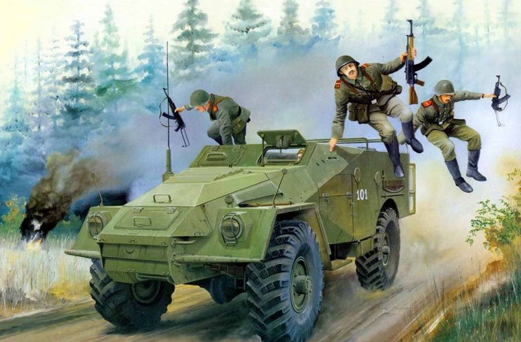 Trang mạng English Russia mới đây đăng tải một số hình ảnh chụp tranh vẽ về lực lượng xe tăng – thiết giáp Quân đội Liên Xô.