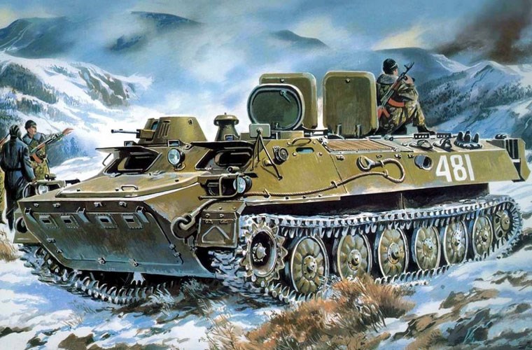 Xe thiết giáp chở quân đa năng MT-LB tác chiến trên địa hình băng tuyết.