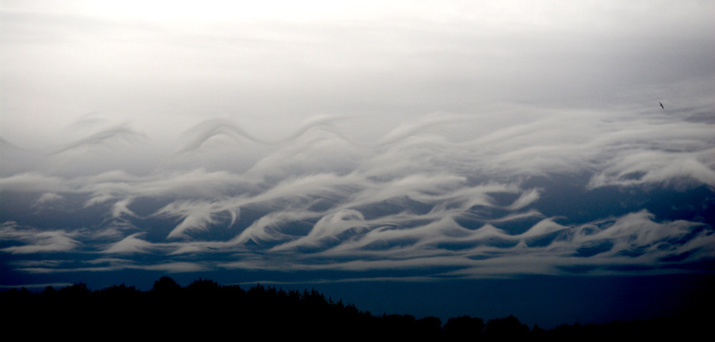 Theo các chuyên gia, hiện tượng đám mây “sóng đại dương Kelvin-Helmholtz” xảy ra khi 2 lớp không khí khác nhau trong bầu khí quyển đang dịch chuyển với vận tốc khác nhau. Khi chúng gặp nhau, một lớp khác được tạo thành, trở nên kém bền vững hơn do các thay đổi về tốc độ.