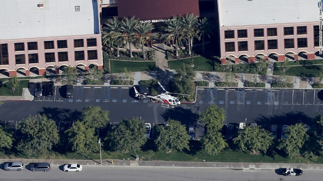 Trực thăng bay trên khu vực trung tâm bảo trợ xã hội xảy ra vụ xả súng