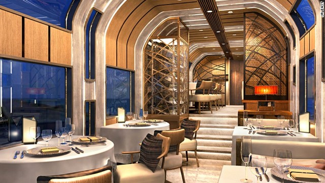 Tàu Cruise sẽ có 10 toa xe tạo thành năm phòng hạng sang, hai toa xe quan sát có tường bằng kính, một phòng ăn chung và một phòng khách.