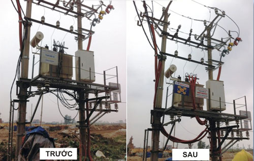 TBA Như Nguyệt (Yên Phong) trước và sau khi chỉnh trang. Ảnh PC Bắc Ninh