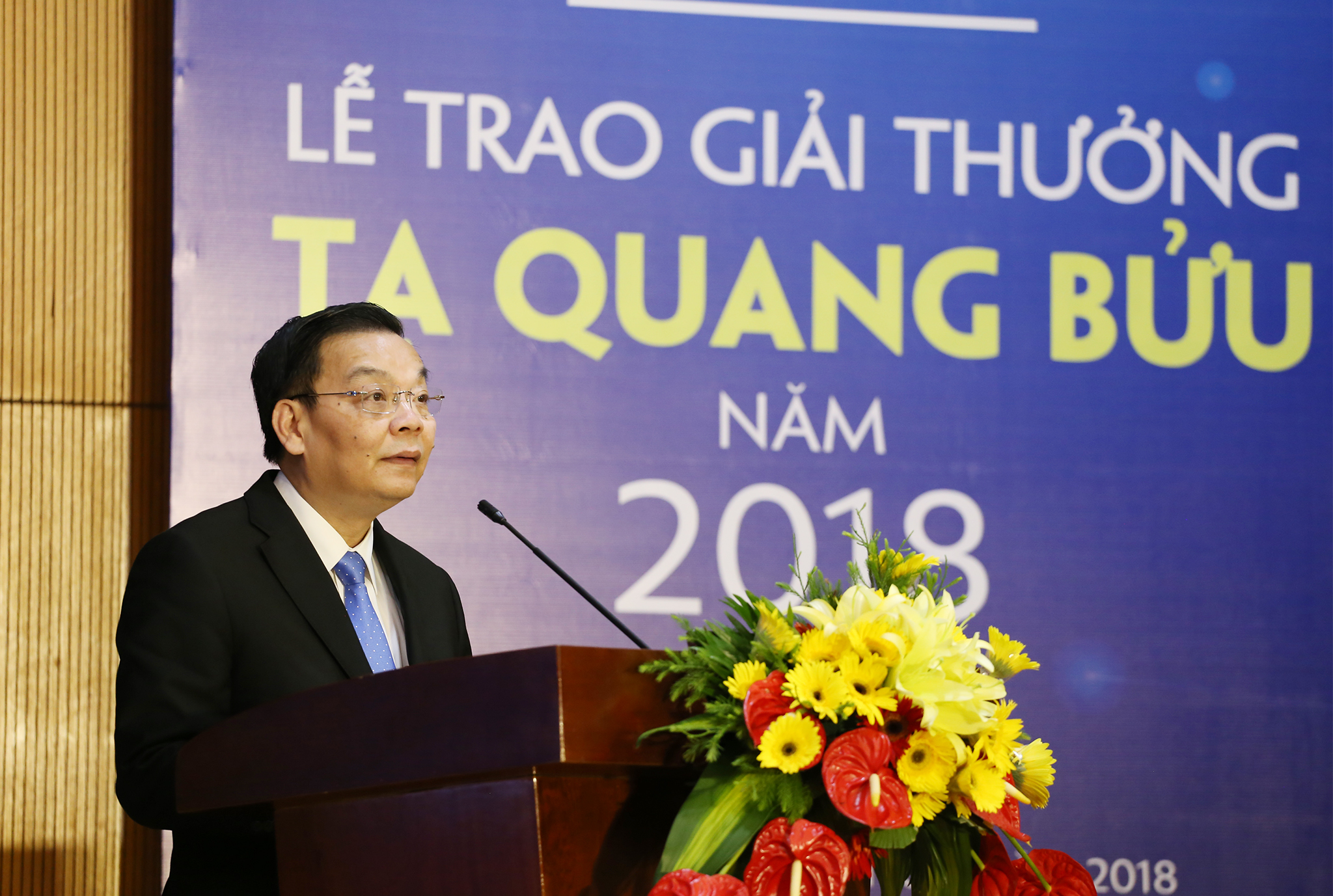 Bộ trưởng Bộ KH&CN Chu Ngọc Anh phát biểu tại Lễ trao giải Tạ Quang Bửu 2018