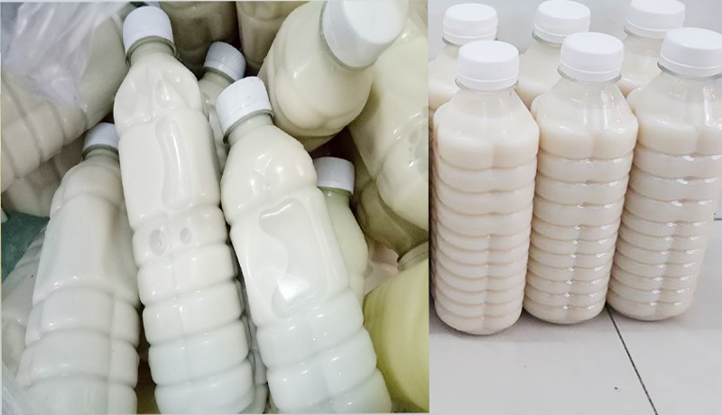 Người tiêu dùng cần phân biệt sữa đậu nành thật và sữa đậu nành pha hóa chất để không uống nhầm. Ảnh Hùng Cường