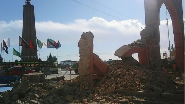 Các tòa nhà bị thiệt hại ở Ghazni, phía Tây Nam Kabul, Afghanistan
