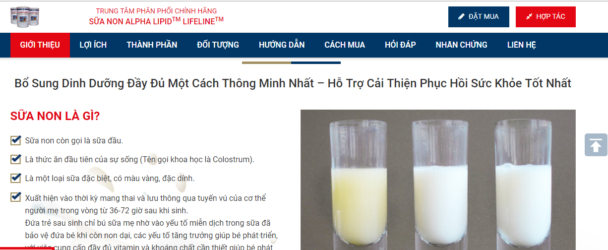 Dòng sữa non được website http://suanonnhapkhau.com đang quảng cáo. 