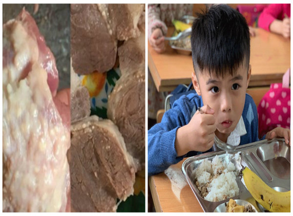 Trường Tiểu học Chu Văn An ( (Hoàng Liệt, Hoàng Mai, Hà Nội) phát hiện thịt gà mang tới bếp ăn bị ôi thiu