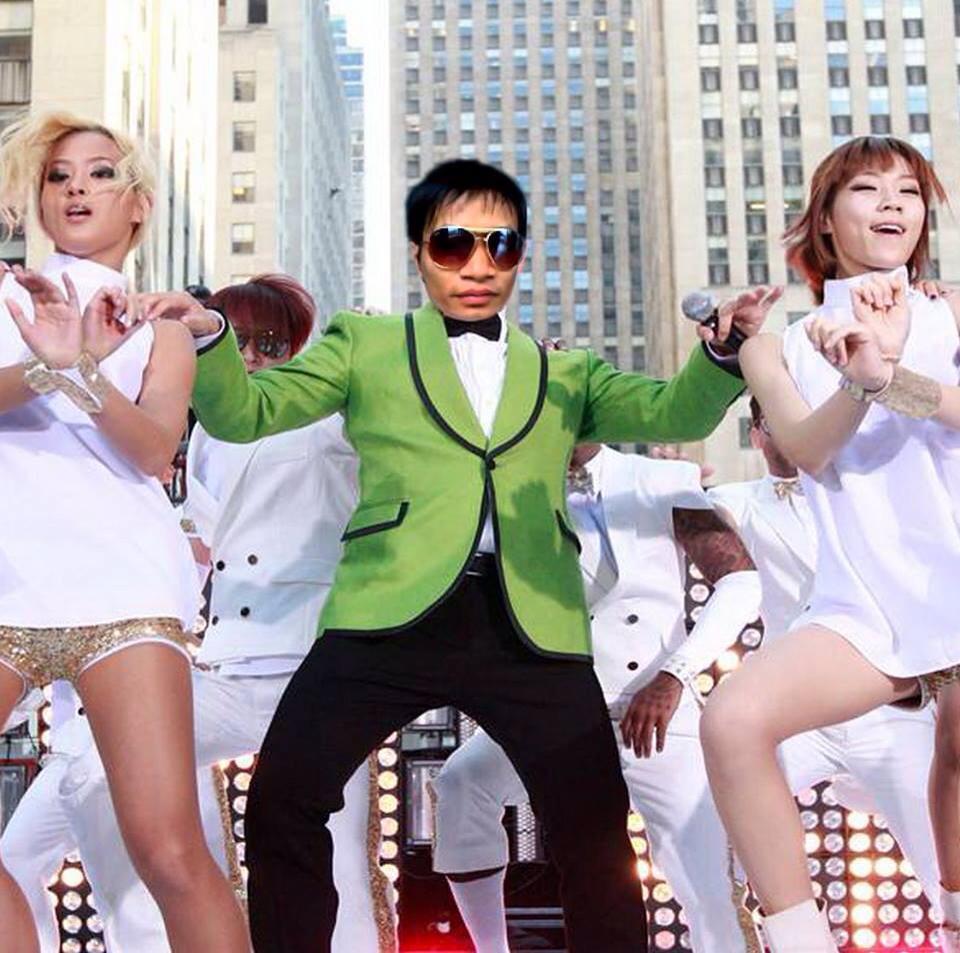 Lệ Rơi hóa rapper Psy hát Gangnam Style  bên dàn hotgirl.