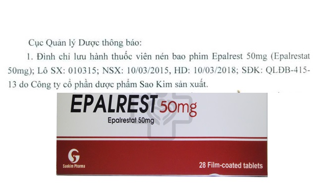 Thu hồi thuốc Epalrest 50mg của công ty Sao Kim