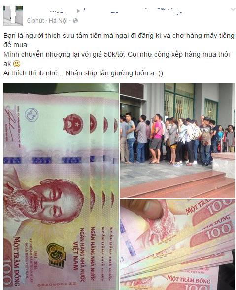 Xuất hiện ‘phe’ tiền lưu niệm 100 đồng giá cao