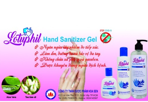 Mỹ phẩm Lotuphil Hand Sanitizer Gel do Công ty TNHH Dược phấm Hoa Sen sản xuất