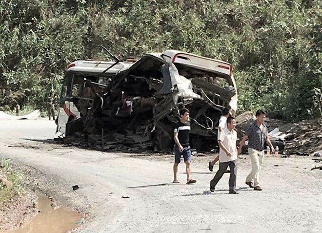 Các nạn nhân chết trong vụ nổ xe khách này đến từ xã Diễn Hồng và một số xã của huyện Diễn Châu, tỉnh Nghệ An. Ảnh Dân Trí