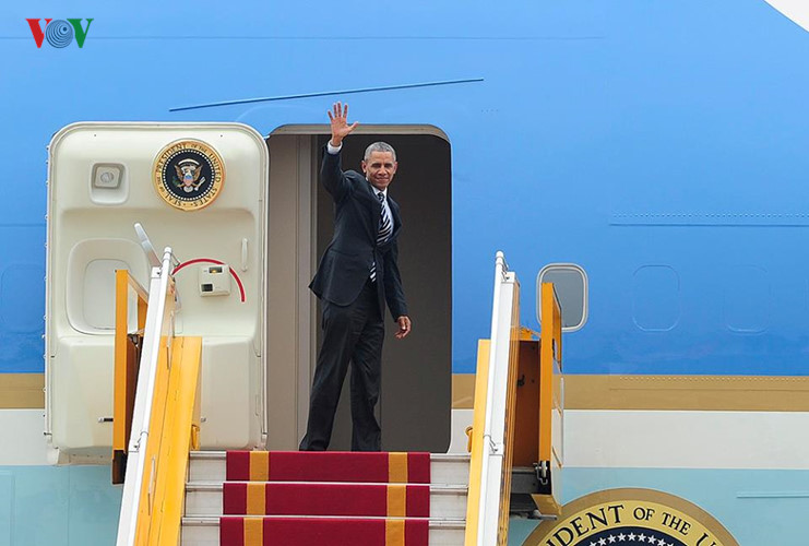 Ông Obama đã kết thúc chuyến thăm 3 ngày tràn ngập những điều đẹp đẽ tại Việt Nam. Ảnh: VOV