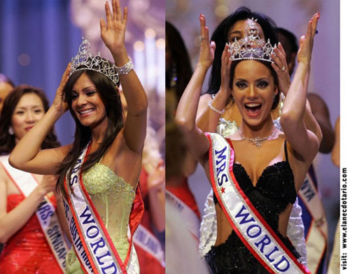 Sự cố nghiêm trọng ở Hoa hậu Quý bà Thế giới lại xuất phát từ việc quá hấp tấp của đương kim hoa hậu. Khi MC công bố: “Danh hiệu Á hậu 1 thuộc về Mrs Costa Rica và đoạt ngôi vị Mrs World 2006 là người đẹp Nga” thì đương kim Hoa hậu lại đến trao băng đeo và vương miện cho người đẹp Costa Rica.