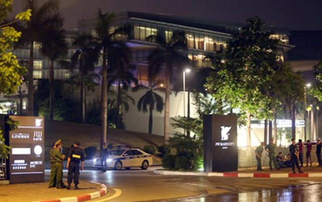 an ninh được đề cao tại khách sạn JW Marriott- nơi tổng thống Obama lưu trú.