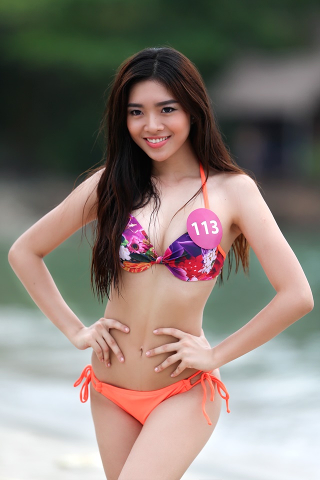 Hoài Trang từng dự thi Hoa hậu Hoàn vũ Việt Nam 2015 và được đánh giá cao về nhan sắc.