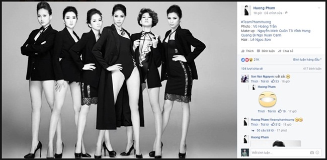 Ngay khi phát sóng tập 1, bộ đôi HLV Hồ Ngọc Hà - Phạm Hương đã cùng lúc đăng tải hình ảnh các cô gái của mình lên trang cá nhân.