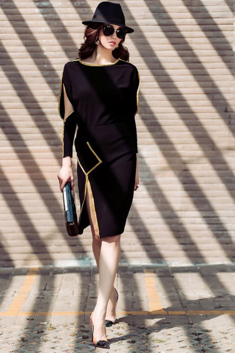 Nữ diễn viên mix cây đen với kính, hoa tai Chanel hàng chục triệu đồng. 