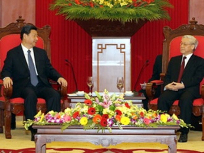 Tổng bí thư Nguyễn Phú Trọng và Tổng bí thư - Chủ tịch nước Trung Quốc Tập Cận Bình hội đàm 