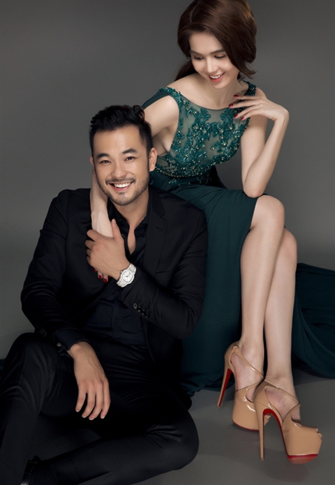 Ngọc Trinh cùng nam diễn viên đóng vai bạn trai đại gia của mình trong bộ phim Vòng eo 56 sắp ra rạp của cô.