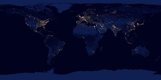 Hình ảnh chụp Trái Đất vào ban đêm