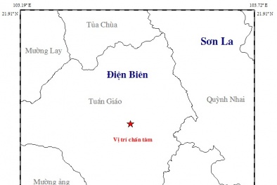 Động đất sâu chấn tiêu 14km xảy ra ở Điện Biên đêm qua