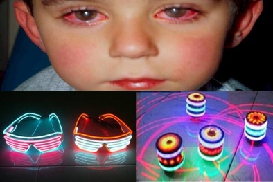 Đồ chơi Laser làm bé trai bỏng mắt đang được bày bán tràn lan ở Việt Nam