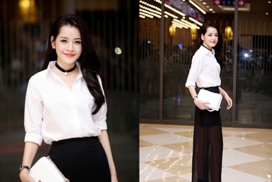 Chi Pu thanh lịch với set đồ đen - trắng tại tuần lễ phim Việt