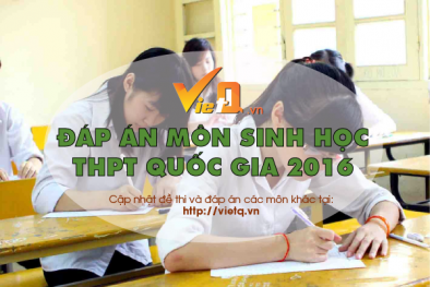 Đáp án đề thi môn Sinh học tốt nghiệp THPT Quốc gia năm 2016 tất cả các mã đề