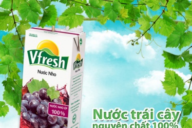 Tặng đĩa thủy tinh cao cấp khi mua nước trái cây Vfresh hộp 1 lít