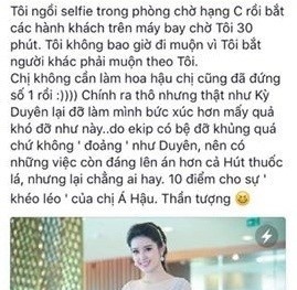 Á hậu Huyền My bị tố làm trễ chuyến bay 30 phút