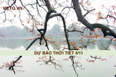 Dự báo thời tiết hôm nay 4/11: Bắc bộ có mưa vài nơi, trưa chiều hửng nắng