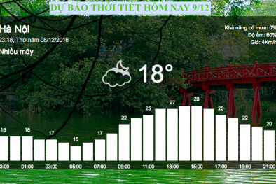 Dự báo thời tiết hôm nay 9/12: Trung bộ có nơi mưa rất to, thời tiết Bắc bộ hanh khô