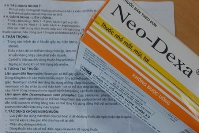 Thuốc nhỏ mắt Neo- Dexa có thể gây điếc tai, mỏng giác mạc nếu dùng kéo dài