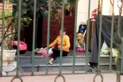Hải Dương: Xôn xao clip bảo mẫu già thô bạo với trẻ nhỏ