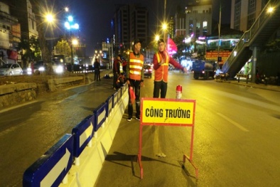 Hà Nội: Chính thức lắp dải phân cách cứng cho xe buýt nhanh BRT