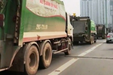 Xử lý nghiêm 4 xe rác đi vào làn buýt nhanh BRT Hà Nội