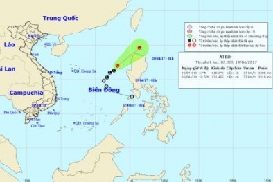 Xuất hiện vùng áp thấp ở trên biển Đông