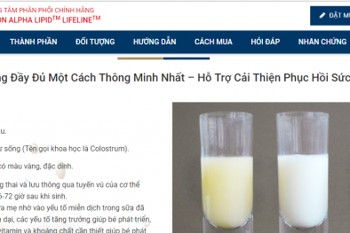 Cảnh giác trước website quảng cáo sữa non nhập khẩu của Công ty TNHH Ảnh Mới